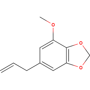 Myristicin structural formular image Structure formular image of Myristicin